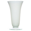Glass stemmed vase W-194 H:19,5cm D:11,5cm White
